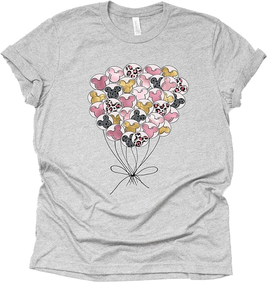 Mickey Balloons Shirt - Disney Leopard Casual Tee