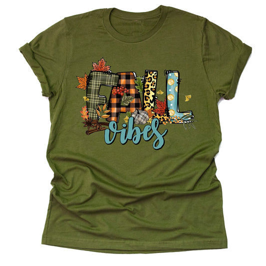 Fall Vibes Graphic T-Shirt – Cute Casual Short Sleeve Tee