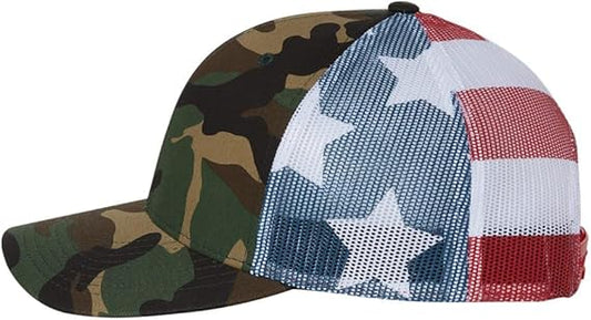 UPS camo American flag hat with embroidered patch for delivery driver uniform wear