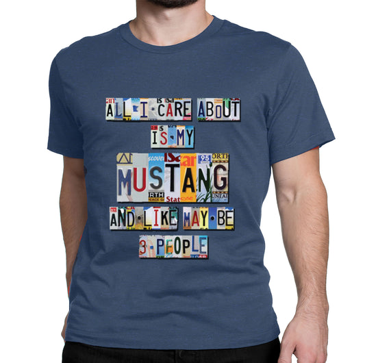 Mustang License Plate Design Men's Short Sleeve Shirt