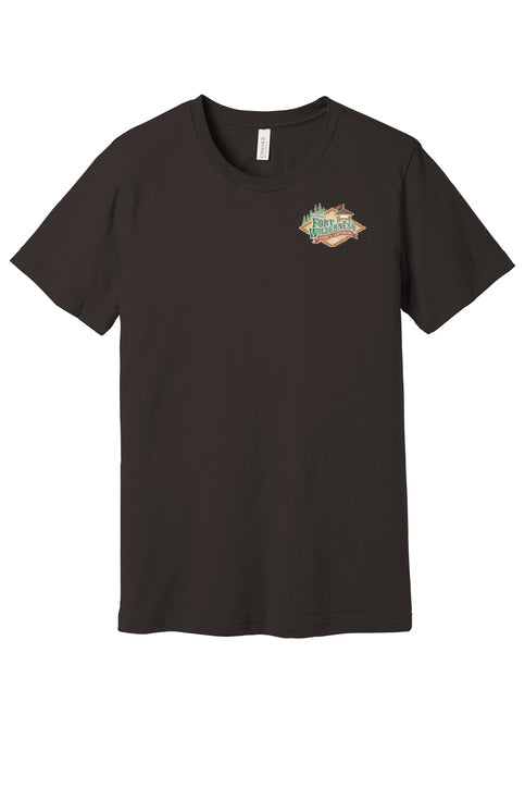 Brown wilderness adventure graphic shirt with vintage outdoor design for nature lovers