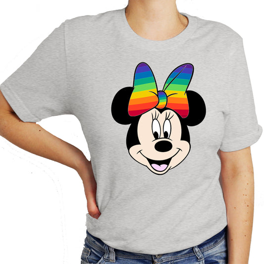 Minnie Portrait Print Rainbow Bow LGBTQ Shirt