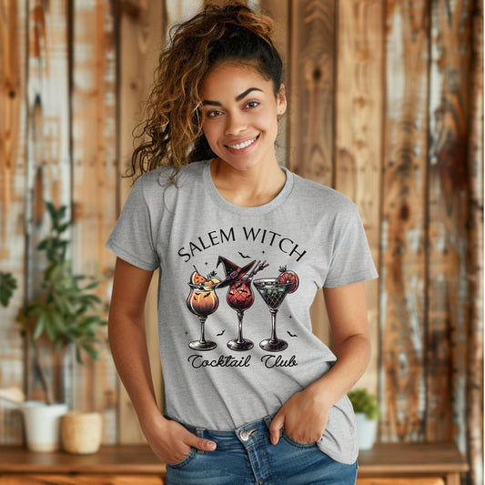 Salem Witch Cocktail Club Halloween Shirt Casual Tee