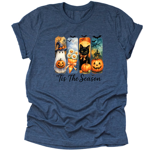 Spooky Season Tis The Season Halloween brush stroke printed graphic shirt tee