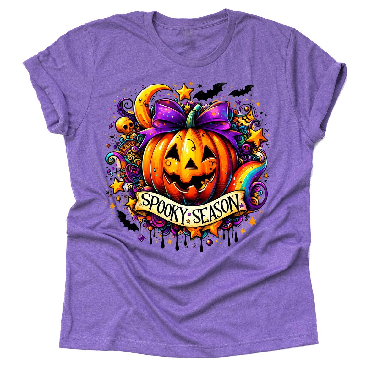 Spooky Season Pumpkin Graphic T-Shirt - Cute Casual Tee