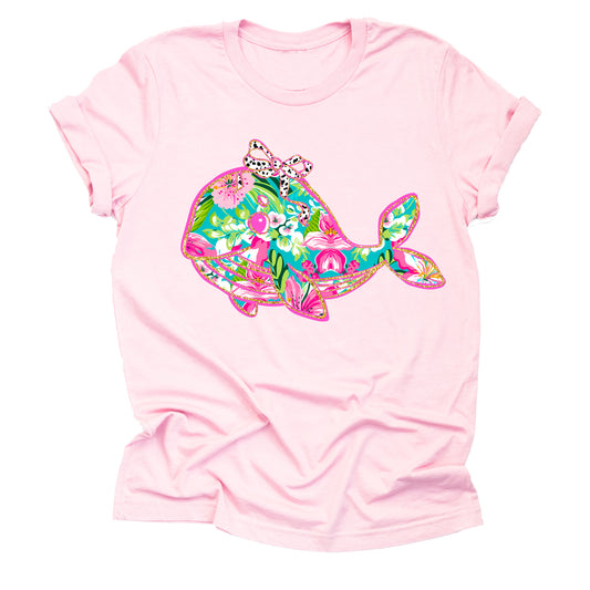 Tropical floral dolphin beach ocean summer printed graphic shirt tee