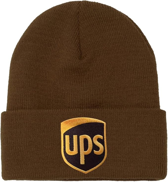 UPS knit beanie hat in brown for delivery driver uniform workwear