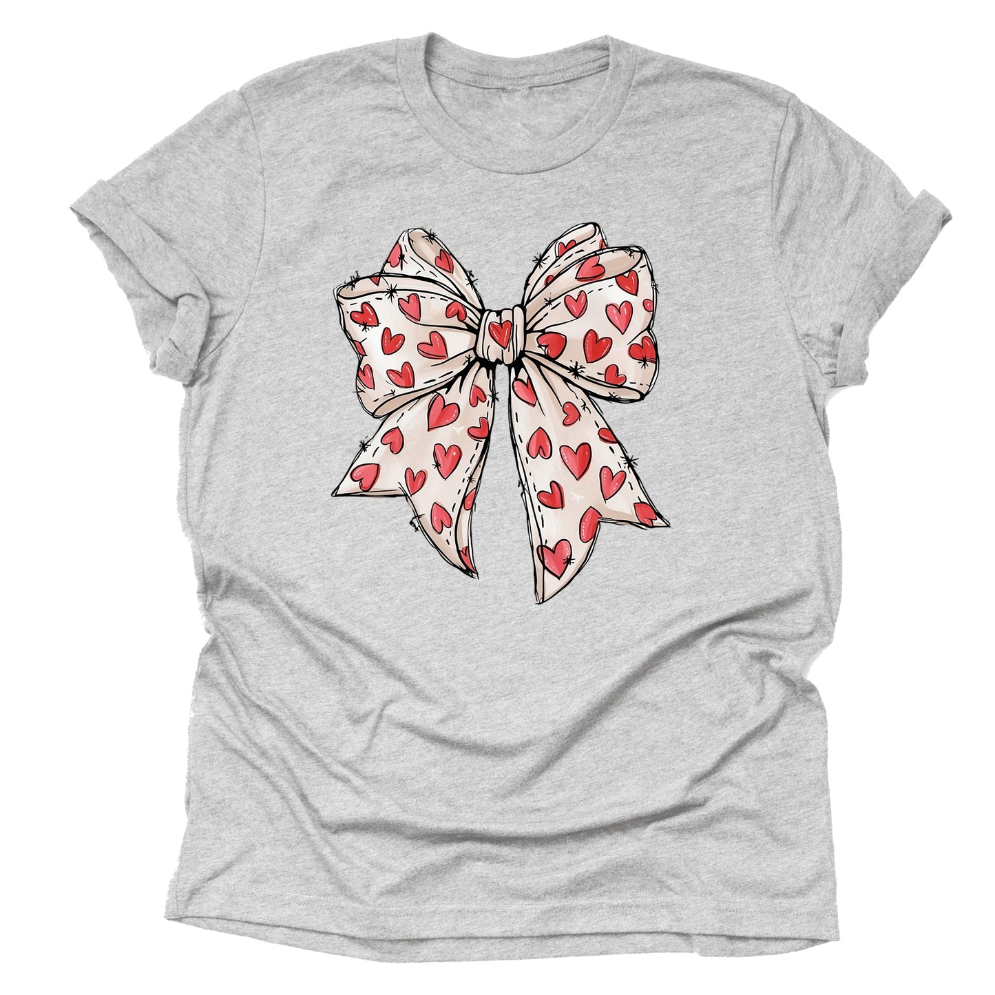 Heart Bow Design Casual Short Sleeve Shirt for Valentine