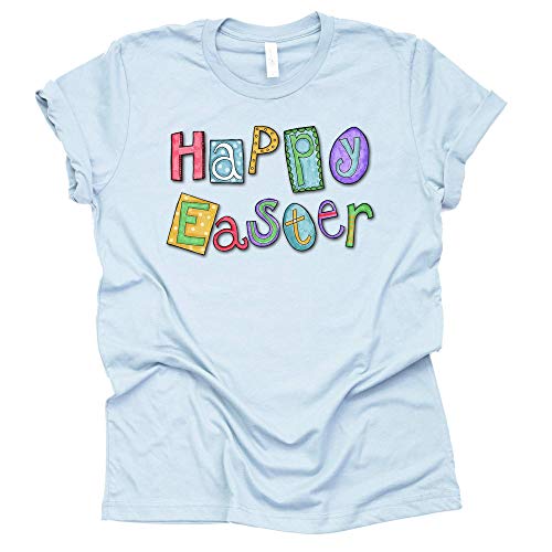 Happy Easter Colorful Graphic Tee for Women