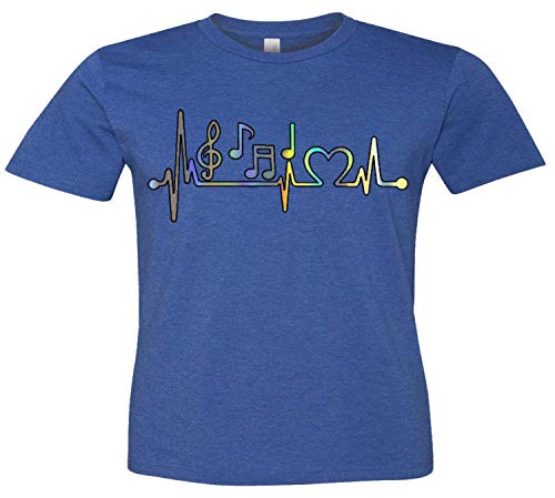 Music Frequency Pulse T-Shirt with Heartbeat & Notes