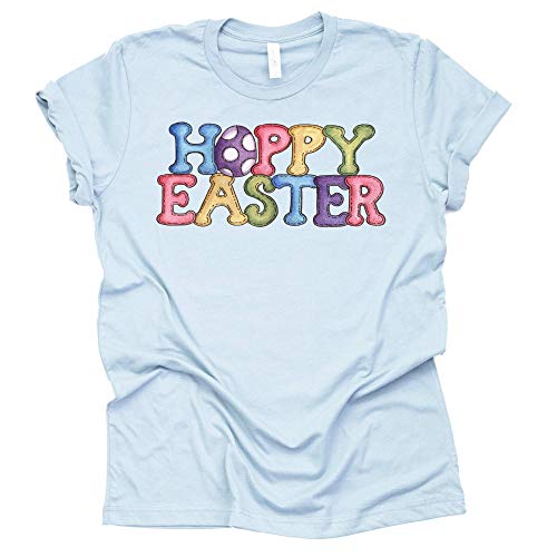 Hoppy Easter Graphic Tee for Women – Fun Short Sleeve Shirt