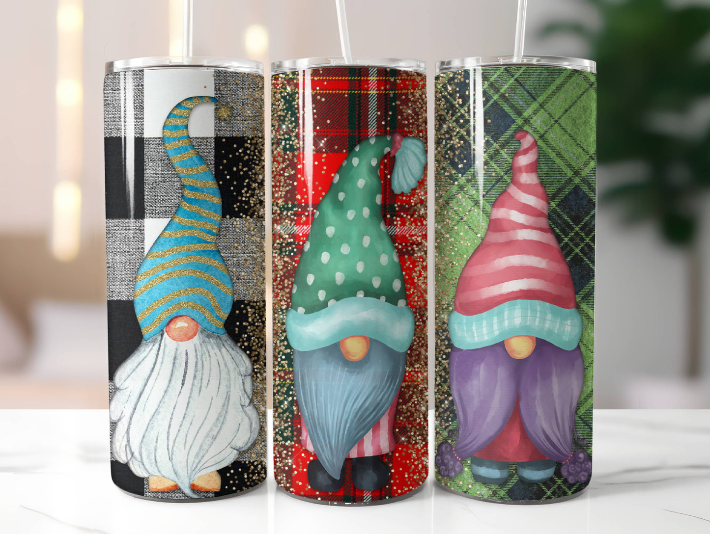 Gnomes Insulated Tumbler with Lid & Straw | Travel Mug