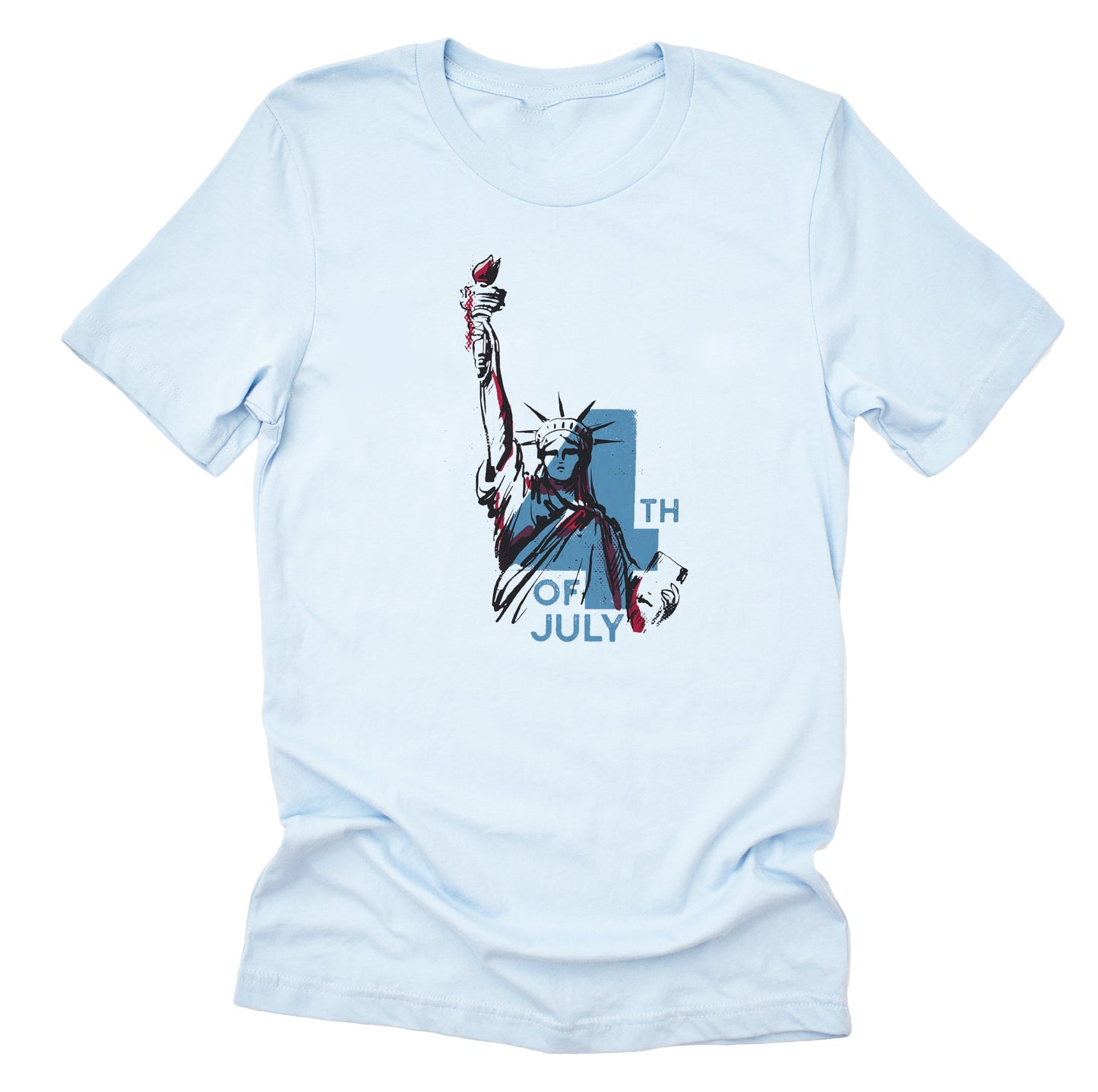 4th of July patriotic monster truck American flag printed graphic tee shirt