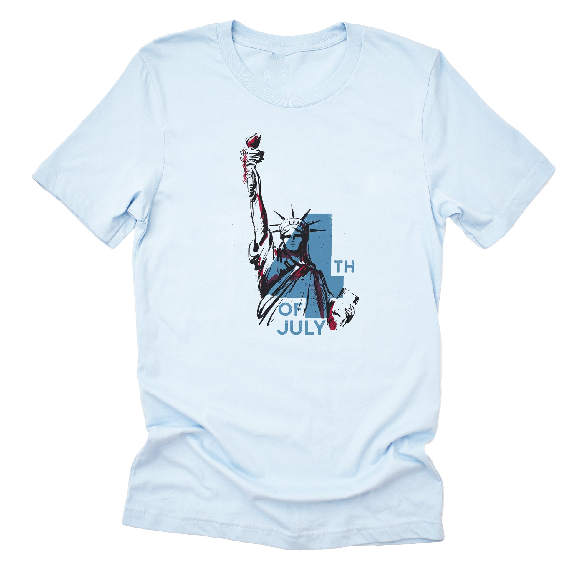 4th of July patriotic monster truck American flag printed graphic tee shirt