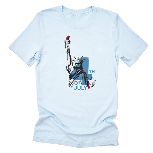 4th of July patriotic monster truck American flag printed graphic tee shirt