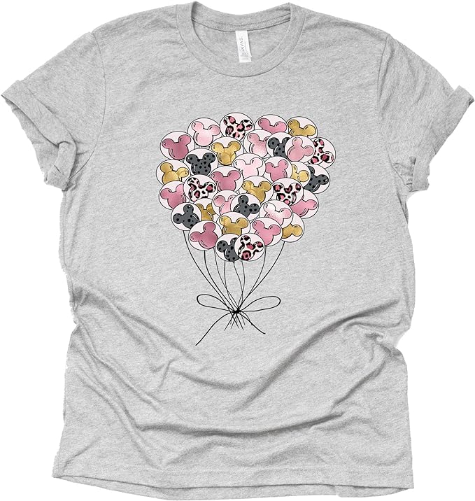 Mickey Balloons Shirt - Disney Leopard Casual Tee