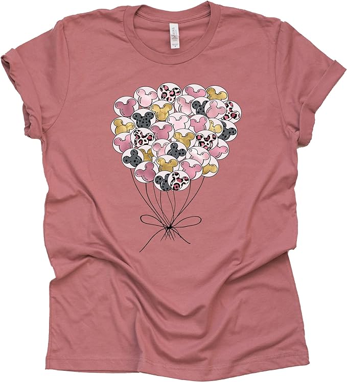 Mickey Balloons Shirt - Disney Leopard Casual Tee