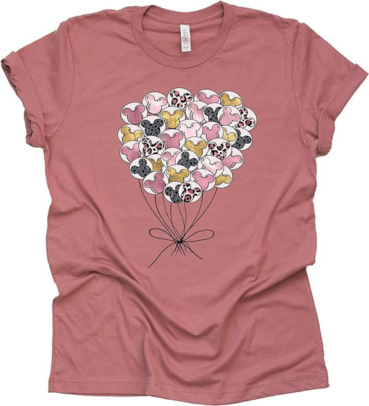 Mickey Balloons Shirt - Disney Leopard Casual Tee