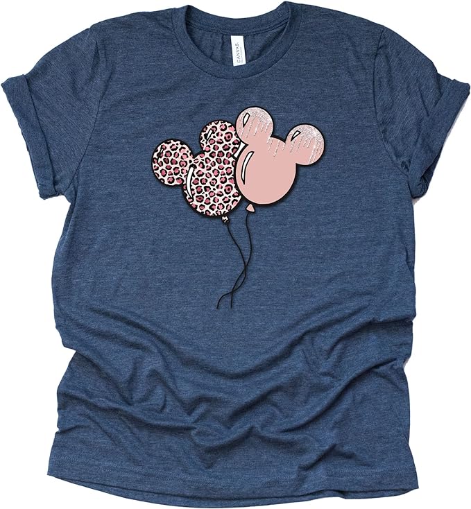 Mickey Leopard Balloons Shirt - Fun Casual Tee
