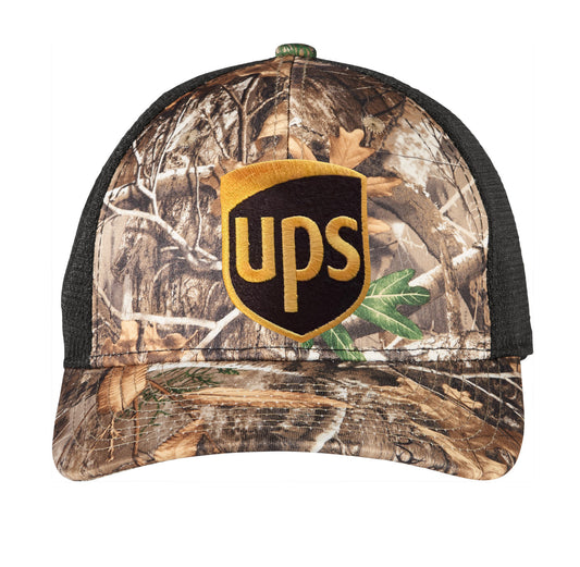 Camo Brown Camouflage Snapback Baseball Cap with UPS Patch