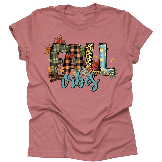 Fall Vibes Graphic T-Shirt – Cute Casual Short Sleeve Tee