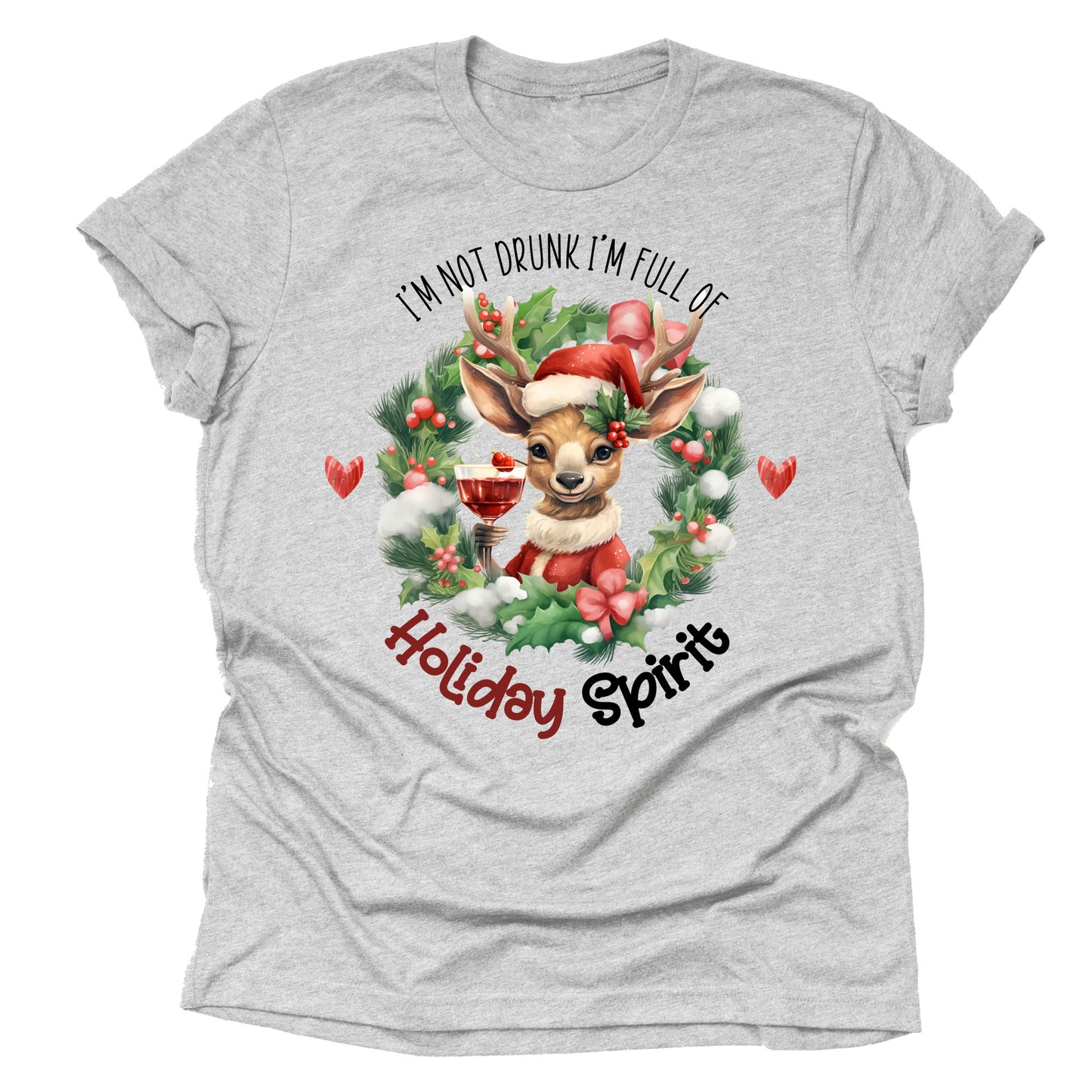 Holiday Spirit Christmas Shirt with Cute Reindeer