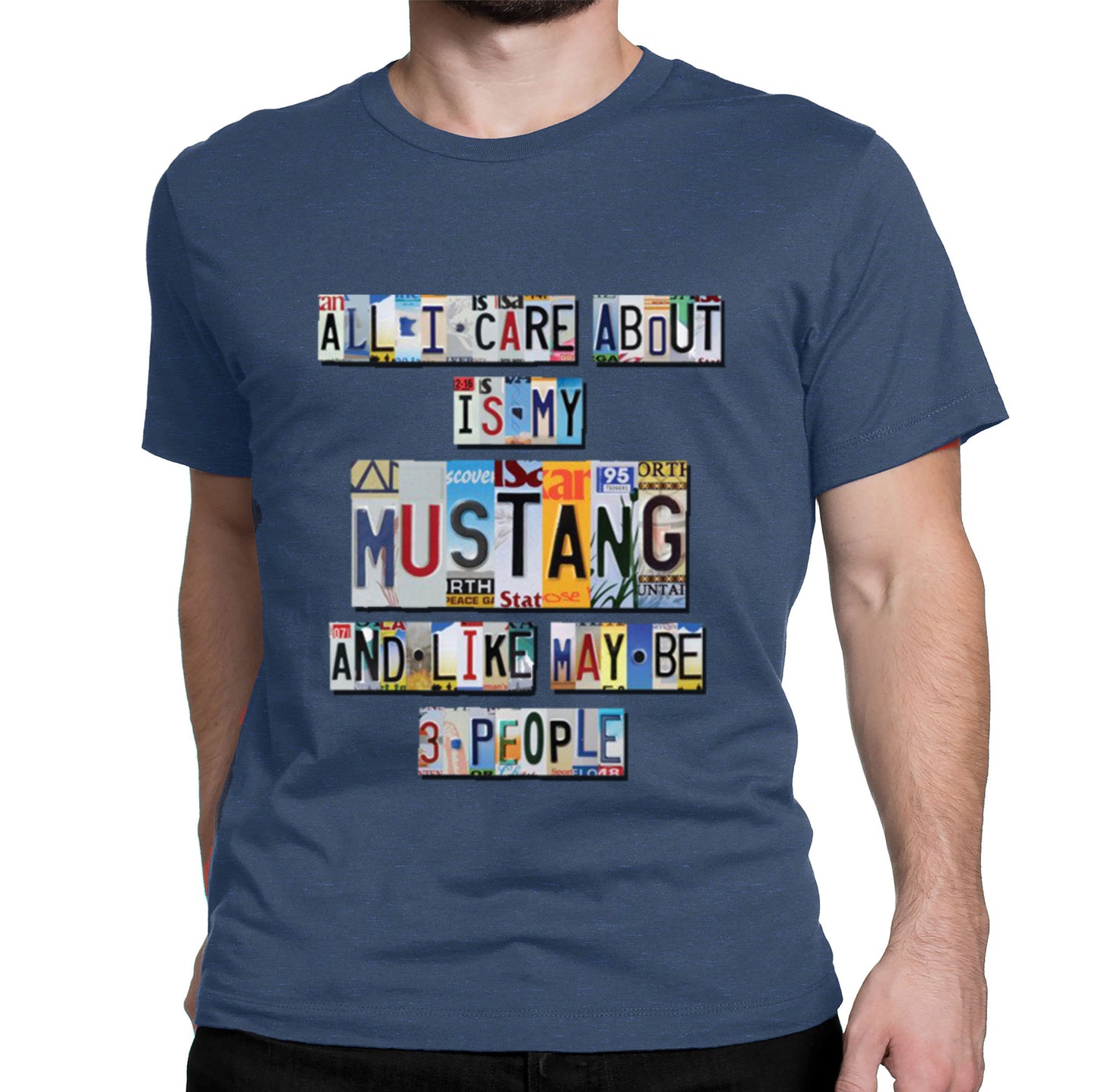 Mustang License Plate Design Men's Short Sleeve Shirt
