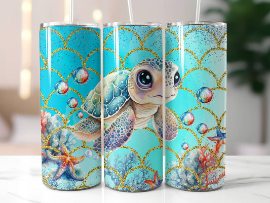 Baby Sea Turtles Insulated Tumbler with Lid & Straw | Travel Mug