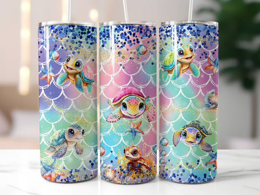 Baby Sea Turtles Insulated Tumbler | Reusable Stainless Steel Mug