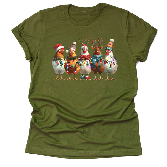 Christmas Chickens Holiday Lights Shirt