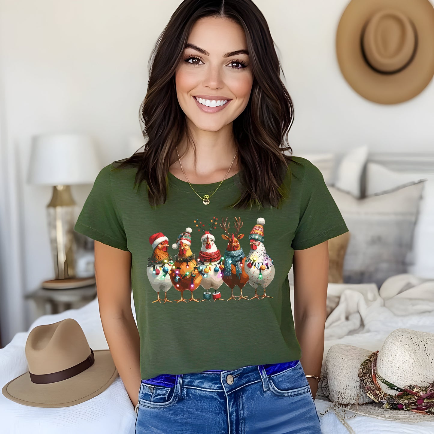 Christmas Chickens Holiday Lights Shirt