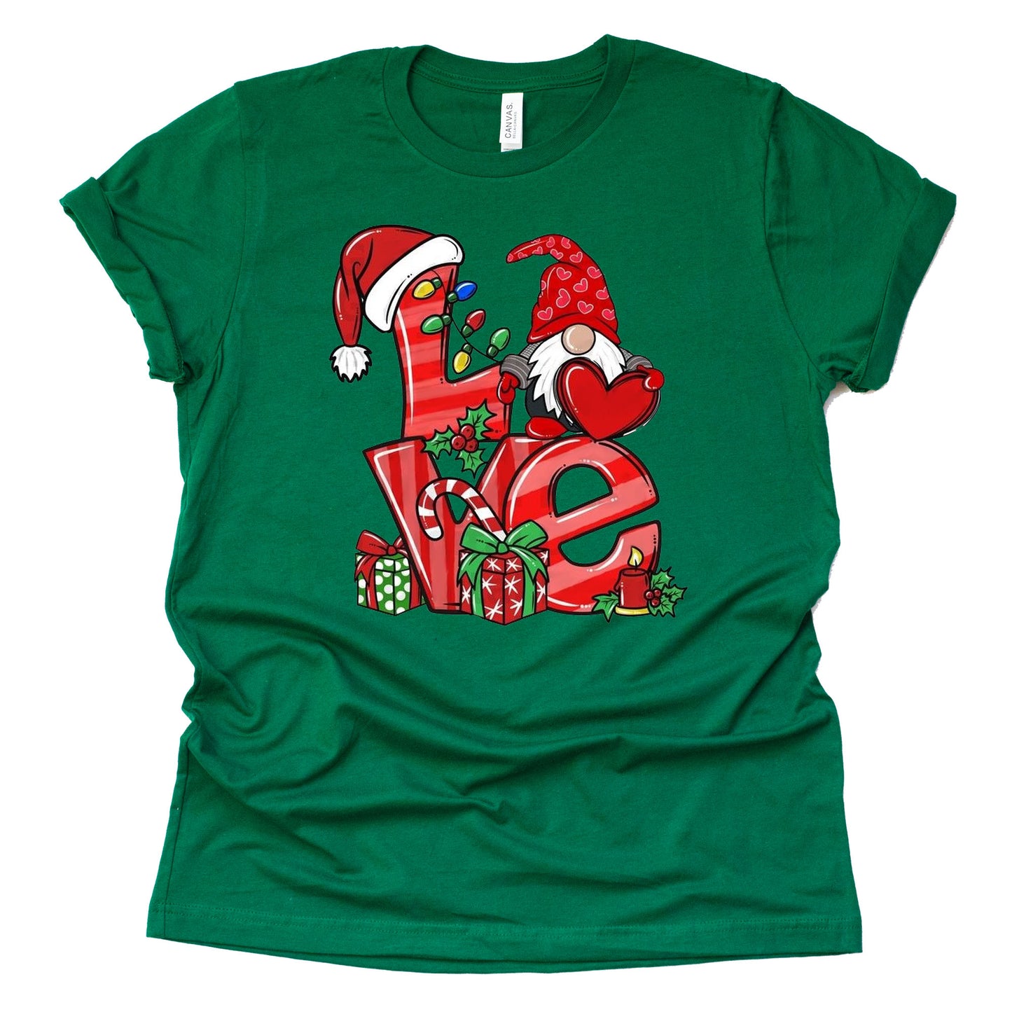 Christmas Gnomes Love Short Sleeve Shirt
