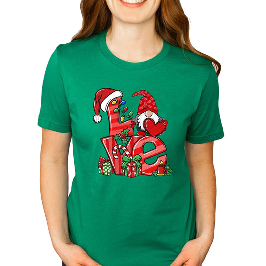Christmas Gnomes Love Short Sleeve Shirt