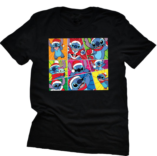 Disney Stitch Christmas Graphic Short Sleeve Shirt