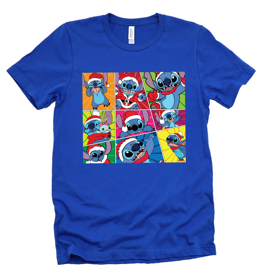 Disney Stitch Christmas Graphic Short Sleeve Shirt