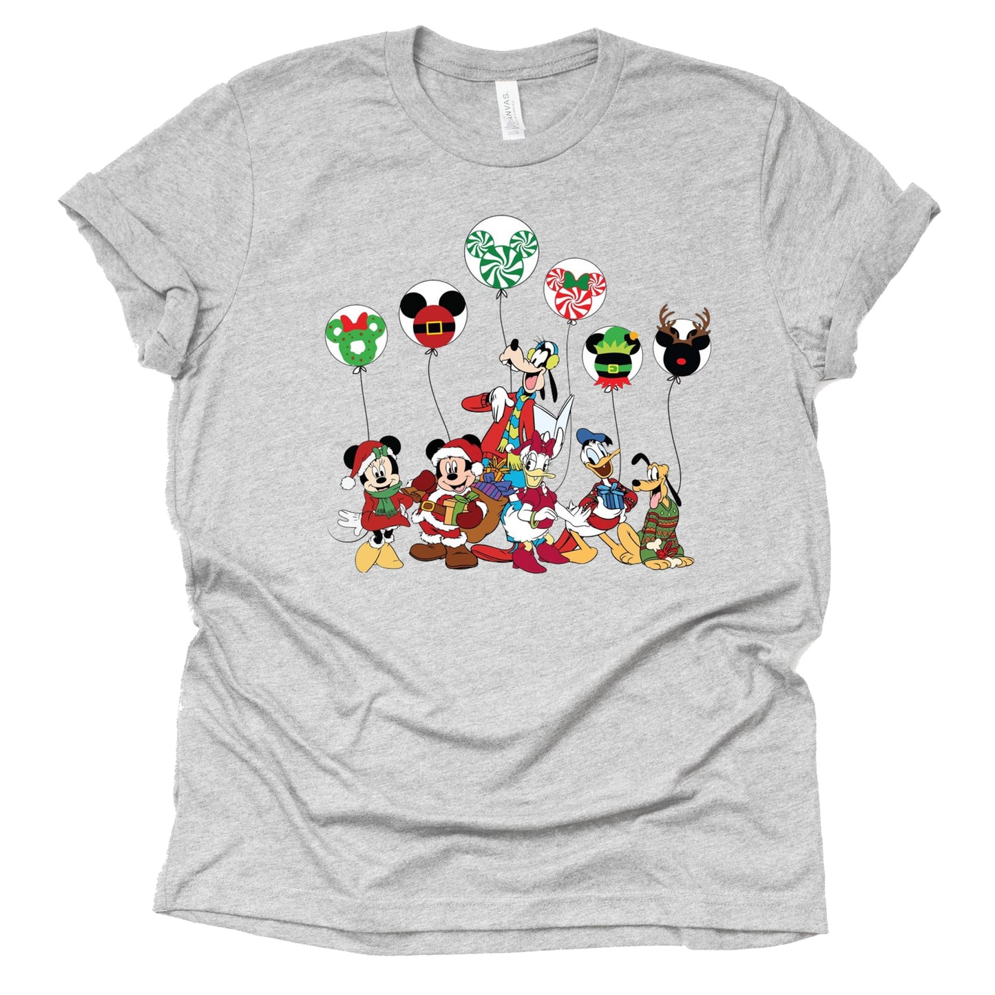 Disney Balloons Christmas Graphic Casual Short Sleeve Shirt