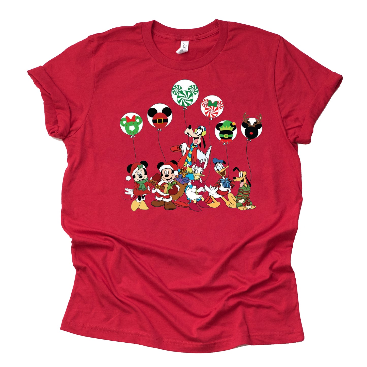 Disney Balloons Christmas Graphic Casual Short Sleeve Shirt