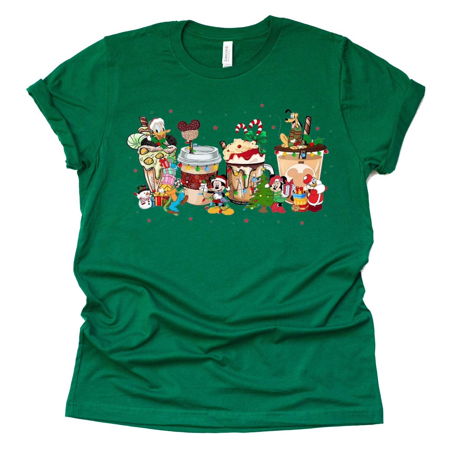 Mickey Christmas Latte Graphic Shirt – Casual Short Sleeve