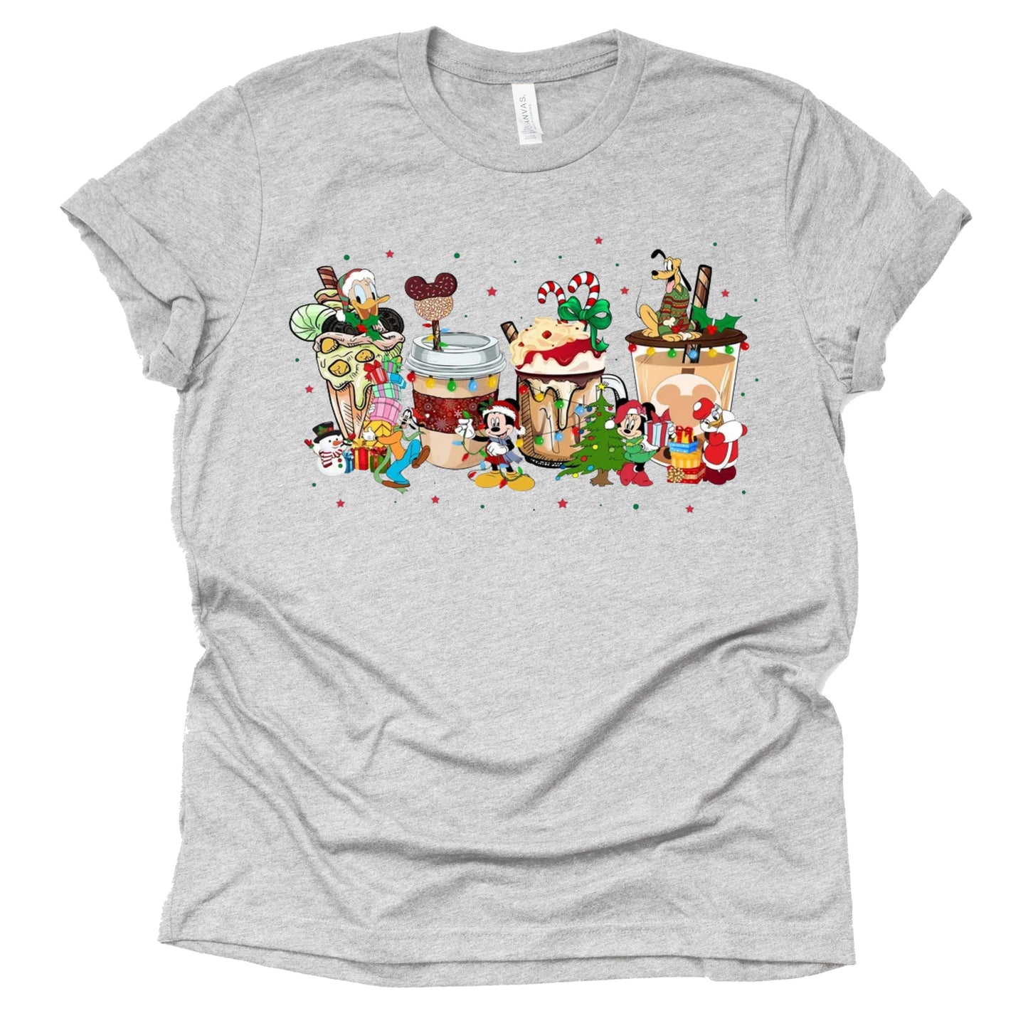 Mickey Christmas Latte Graphic Shirt – Casual Short Sleeve
