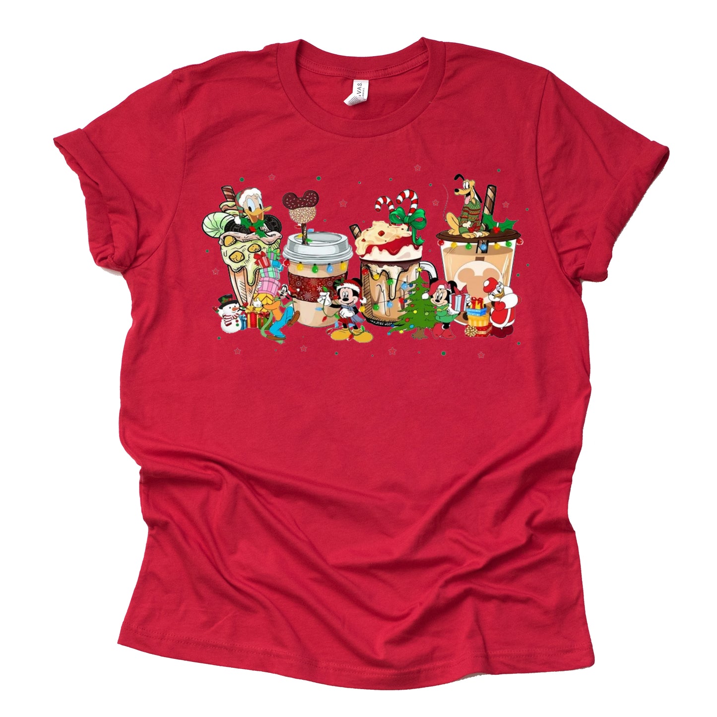 Mickey Christmas Latte Graphic Shirt – Casual Short Sleeve