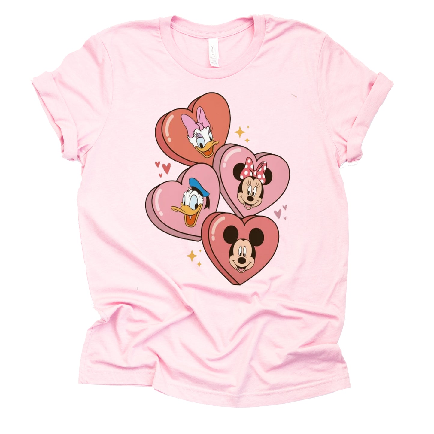 Mickey Candy Hearts Valentine Graphic Casual Shirt