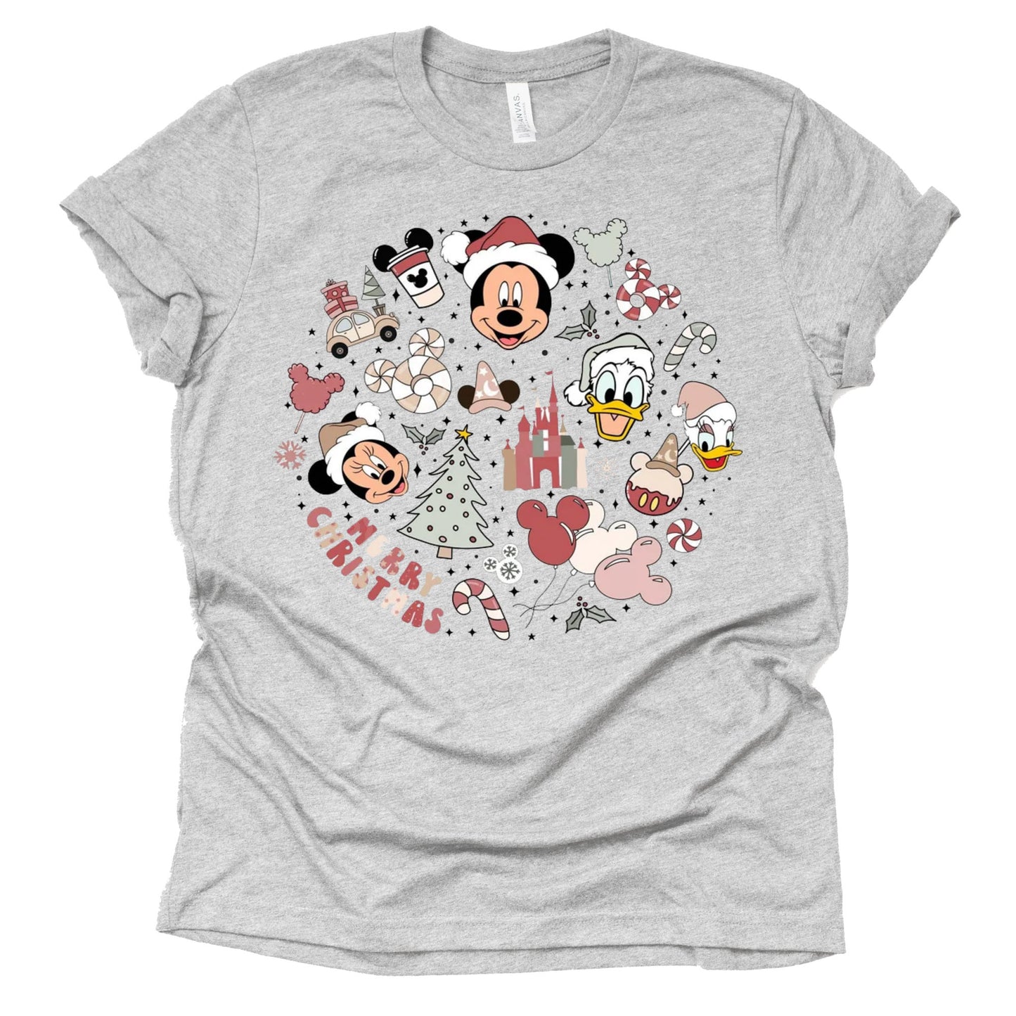 Merry Christmas Soft Pastel Graphic Casual Shirt
