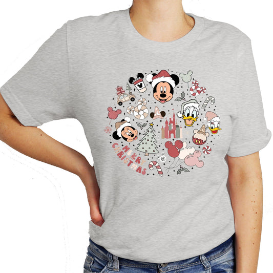 Merry Christmas Soft Pastel Graphic Casual Shirt