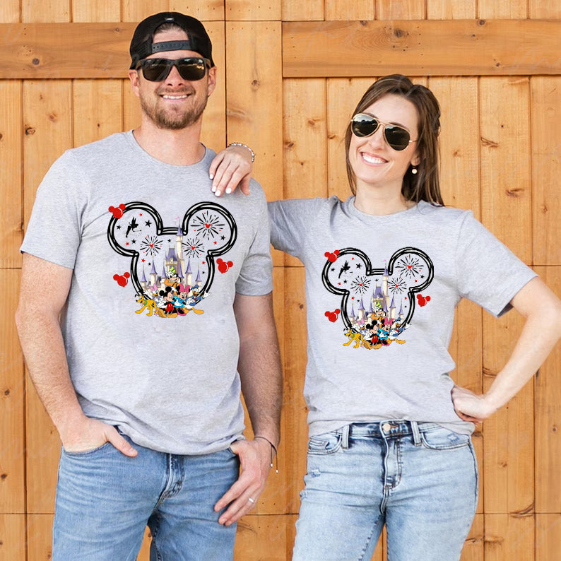 Disney Mickey Minnie family trip graphic tee for theme park vacation outfits