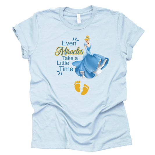Even Miracles Take a Little Time Shirt for Pregnancy Announcement
