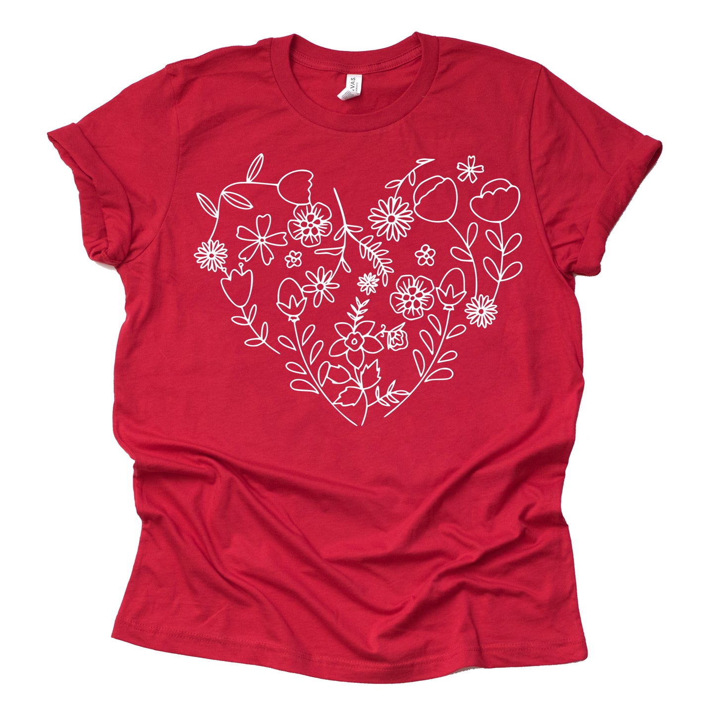 Valentine Flower Hearts Casual Short Sleeve Shirt