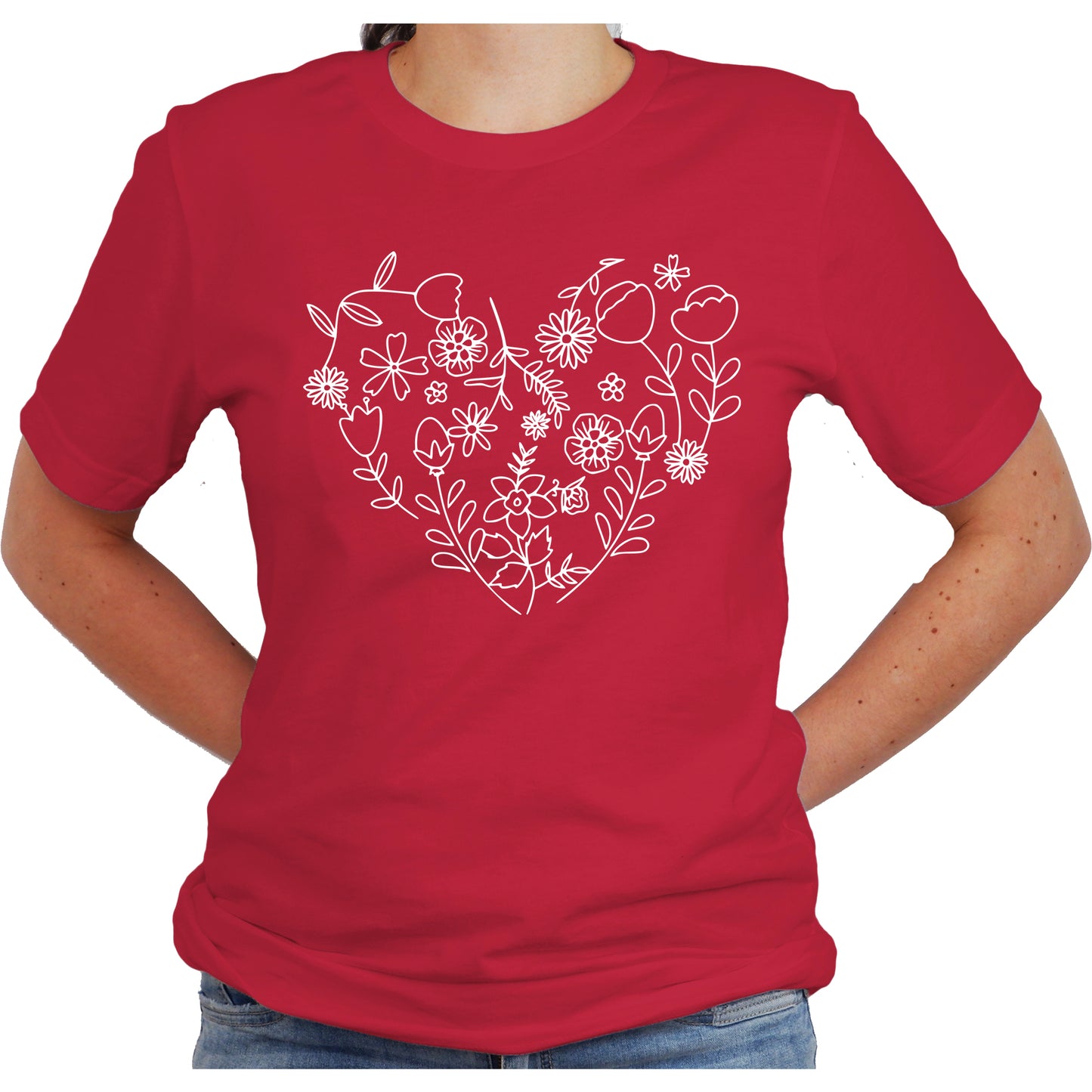 Valentine Flower Hearts Casual Short Sleeve Shirt