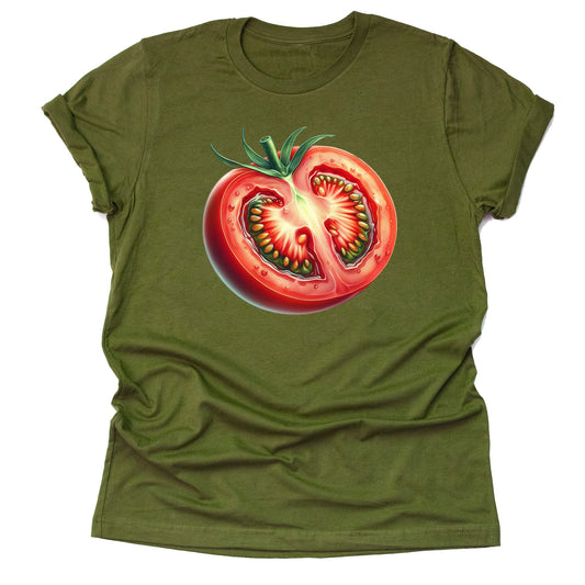 tomato shirt, gardener printed graphic shirt tee, foodie tomato shirt, farmers market shirt, vegan graphic tee, vegetarian shirt, fresh tomato printed shirt, plant lover graphic tee