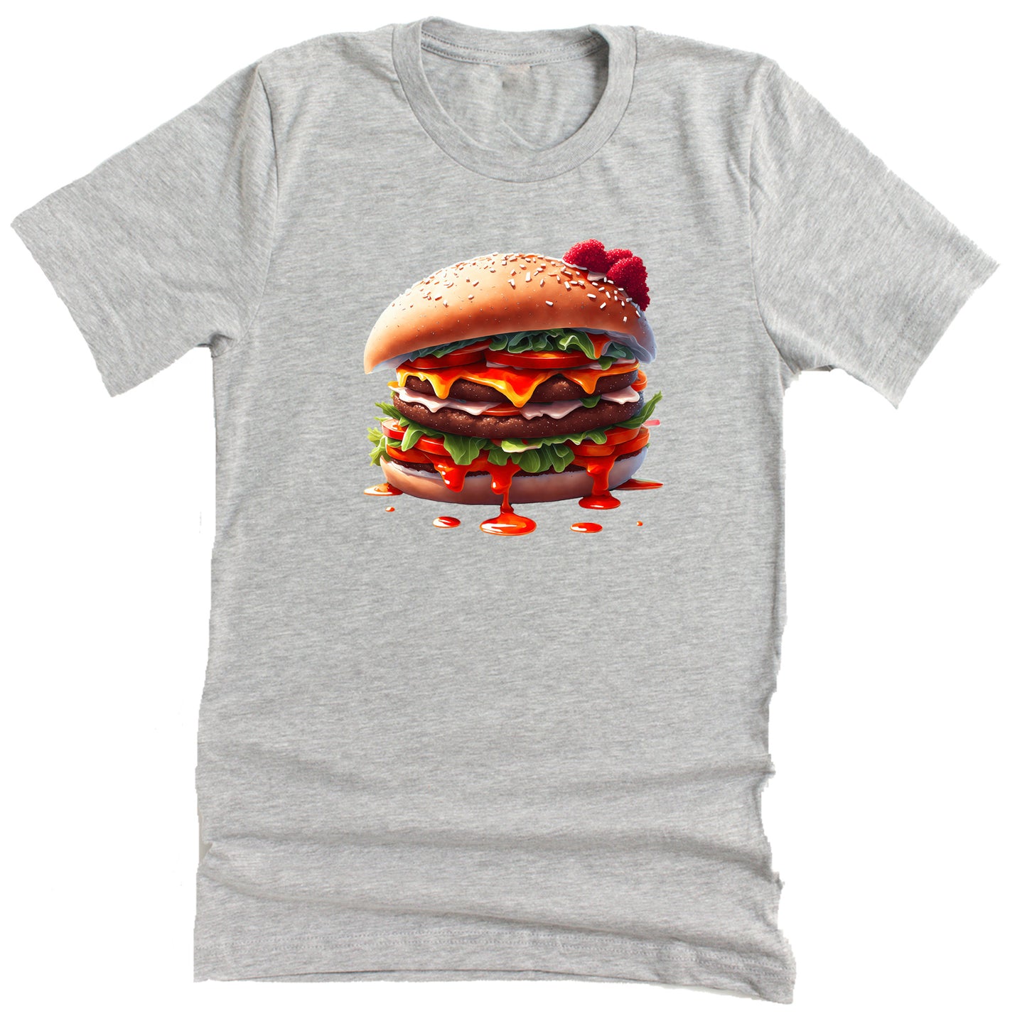 Funny cheeseburger BBQ cookout food lover printed graphic shirt tee