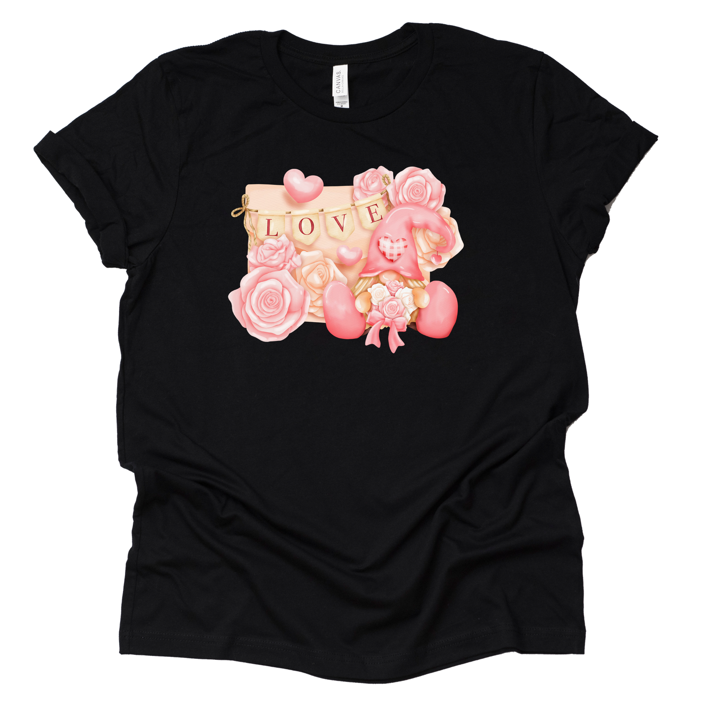 Love Roses Gnome Shirt for Valentine's Day – Cute Hearts Tee